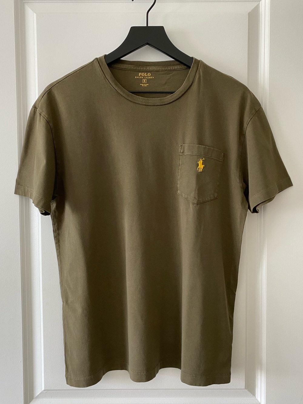 Ralph Lauren classic fit cotton  pocket tshirt Military Green Sz S